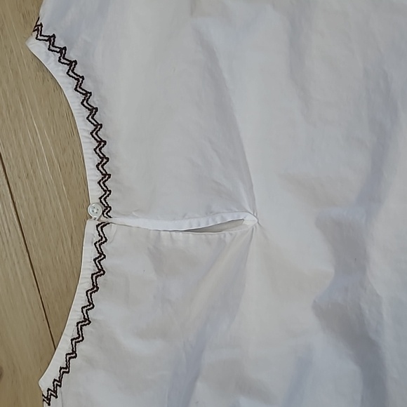 Madewell Embroidered Poplin Balloon Sleeve Top Blouse Cotton White Medium - Picture 7 of 9